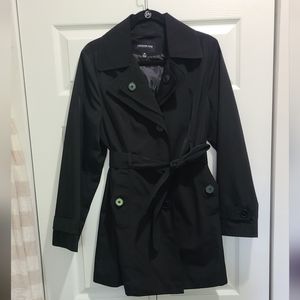 London Fog Black Trench Coat Women's M
